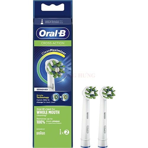 Đầu bàn chải thay thế bàn chải điện Oral-B Crossaction (Set 2 cái ) - Hàng nhập khẩu