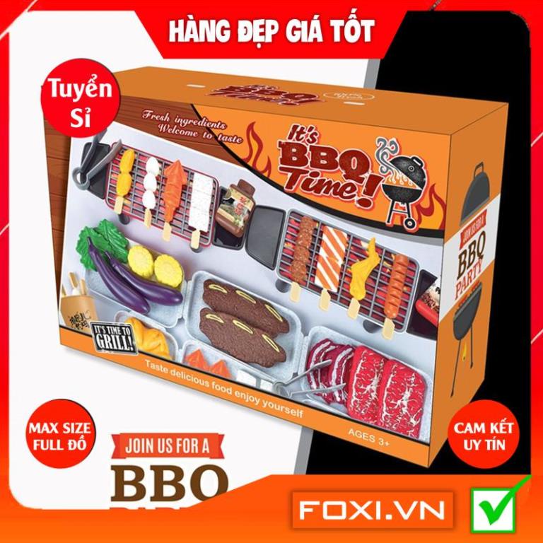 Bộ đồ chơi hộp thịt nướng BBQ 55 chi tiết Foxi màu sắc đẹp-bắt mắt-dễ chơi-sáng tạo-món quà bổ ích cho bé