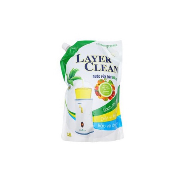 [CHỈ GIAO NOWSHIP] NƯỚC RỬA BÁT LAYER CLEAN HƯƠNG QUẢ HỒNG TÚI 2L