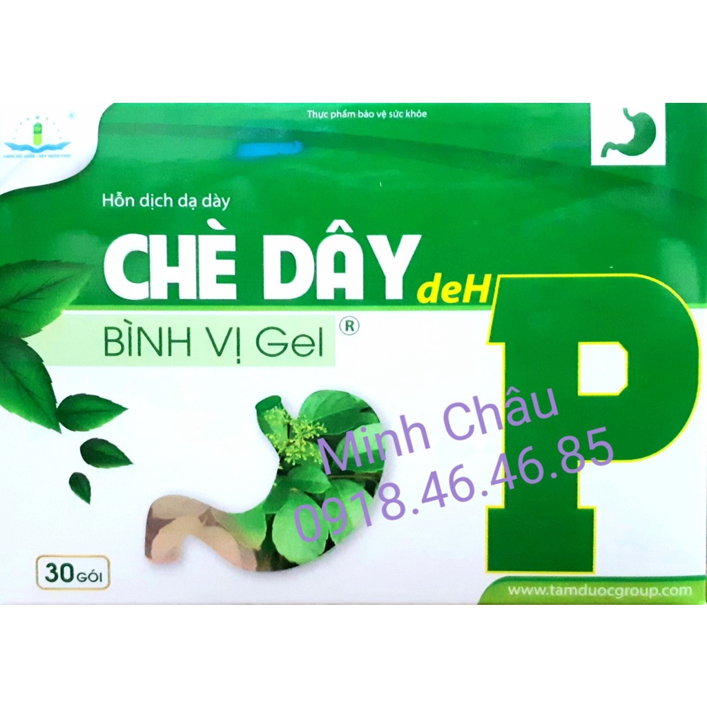 CHÈ DÂY DEHP BÌNH VỊ GEL HỖ TRỢ GIẢM TRÀO NGƯỢC DẠ DÀY, THỰC QUẢN 30 VIÊN