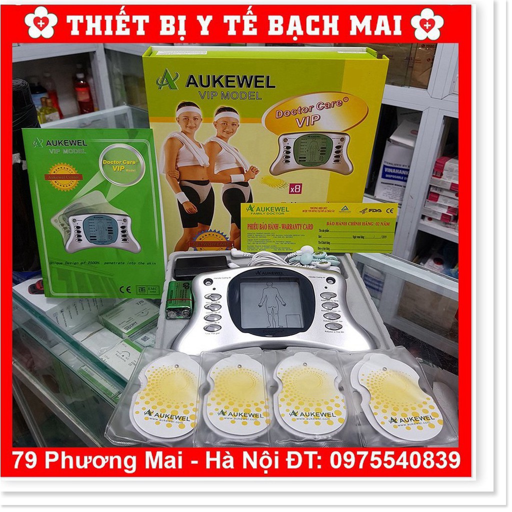 Máy Massage Xung Điện Trị Liệu 8 Miếng Dán AUKEWELL Doctor Care Vip [Bảo Hành 05 Năm]