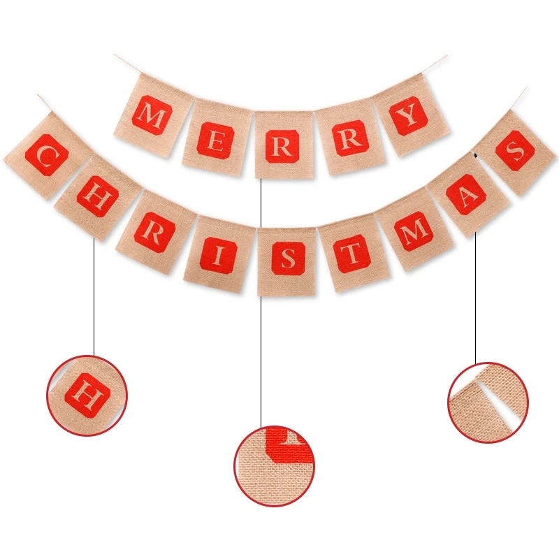 Set 2 banner trang trí giáng sinh