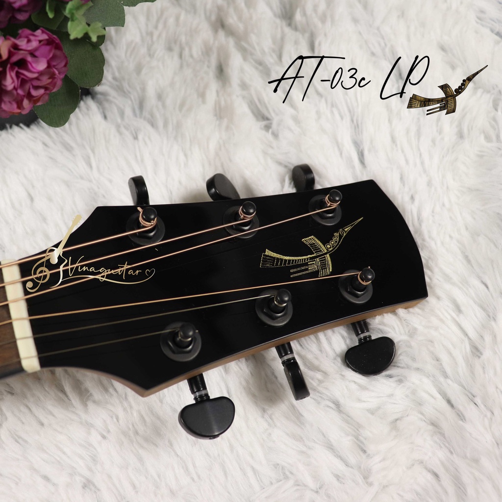 Đàn Guitar Acoustic Thuận AT-03C 2022 Gỗ Điệp - Tặng Bao da 12 phụ kiện- Vinaguitar phân phối chính hãng Thuận Guitar