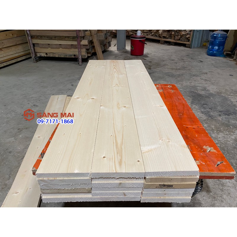 [MS50] Tấm gỗ thông mặt rộng 14cm x dày 2cm x dài 1m2 + láng nhẵn mịn 4 mặt