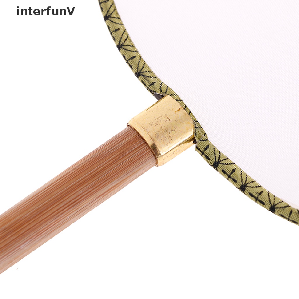 [InterfunV] Quạt Gong Cầm Tay Màu Trắng Vẽ Nghệ Thuật DIY Thanh Lịch Cho Trẻ Em