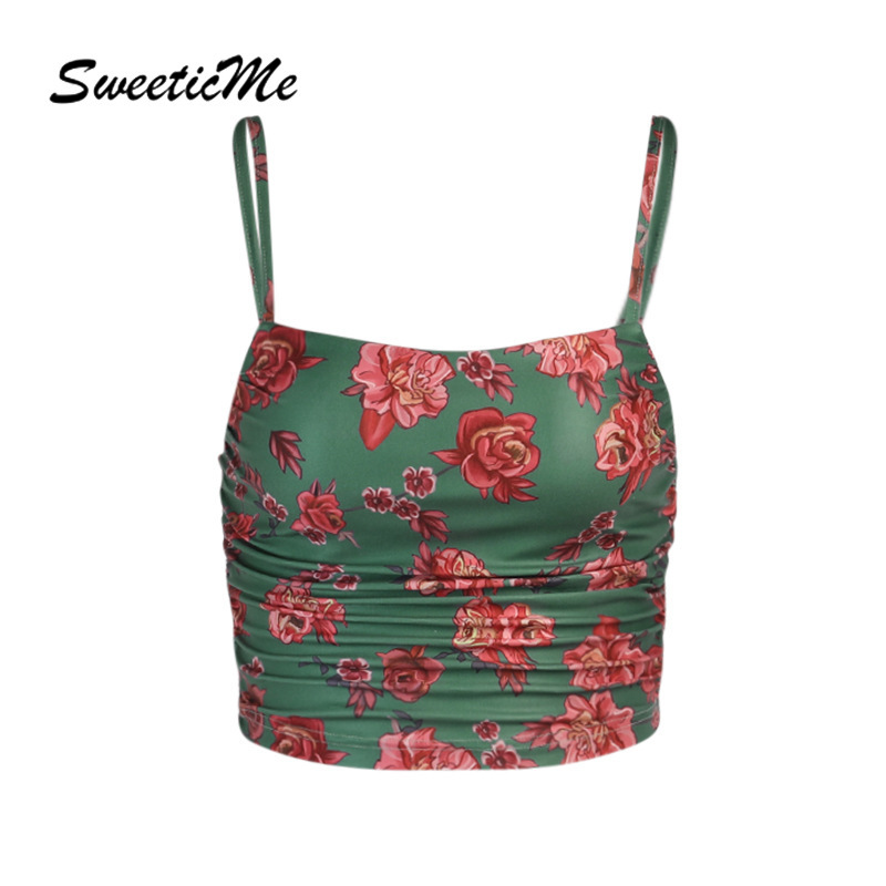 Áo Lửng Hai Dây In Họa Tiết Xinh Xắn Dành Cho Nữ 2021