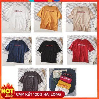 Áo Thun Form Rộng Nam Nữ 100% Cotton Monday Đến Sunday