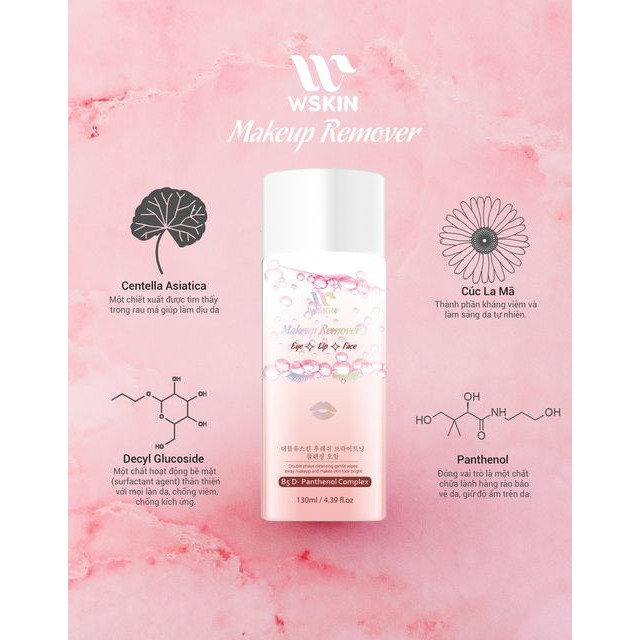 Nước tẩy trang dưỡng trắng sạch sâu Wskin Hàn Quốc