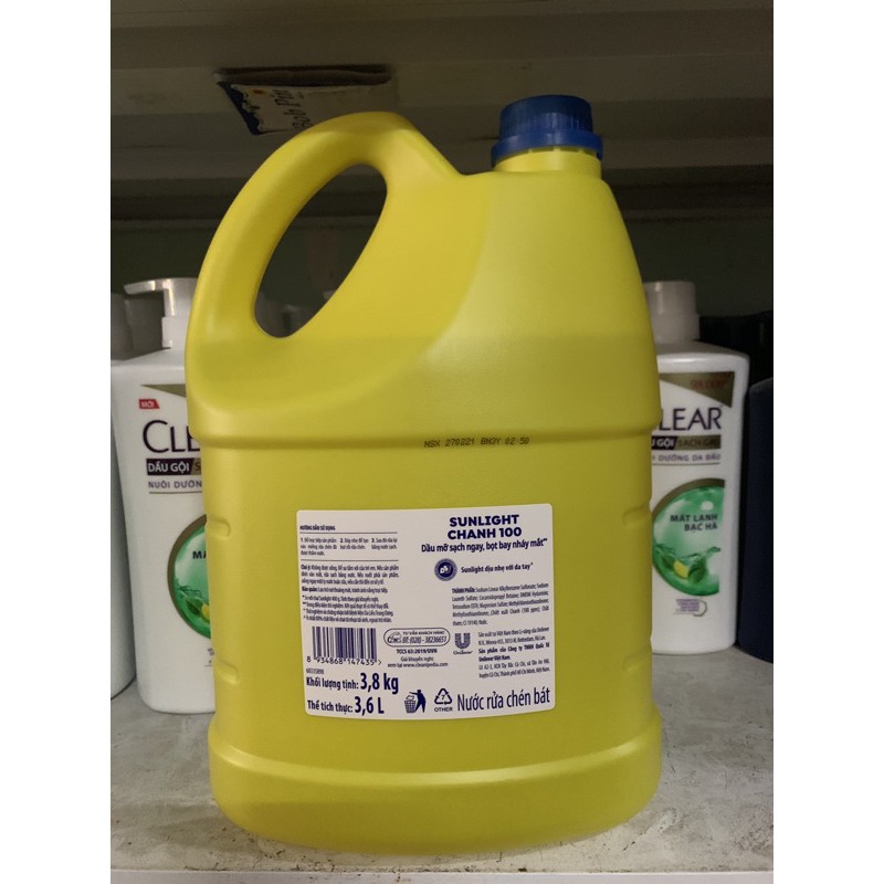 Nước Rửa Chén Sunlight Chanh Can 3,6kg