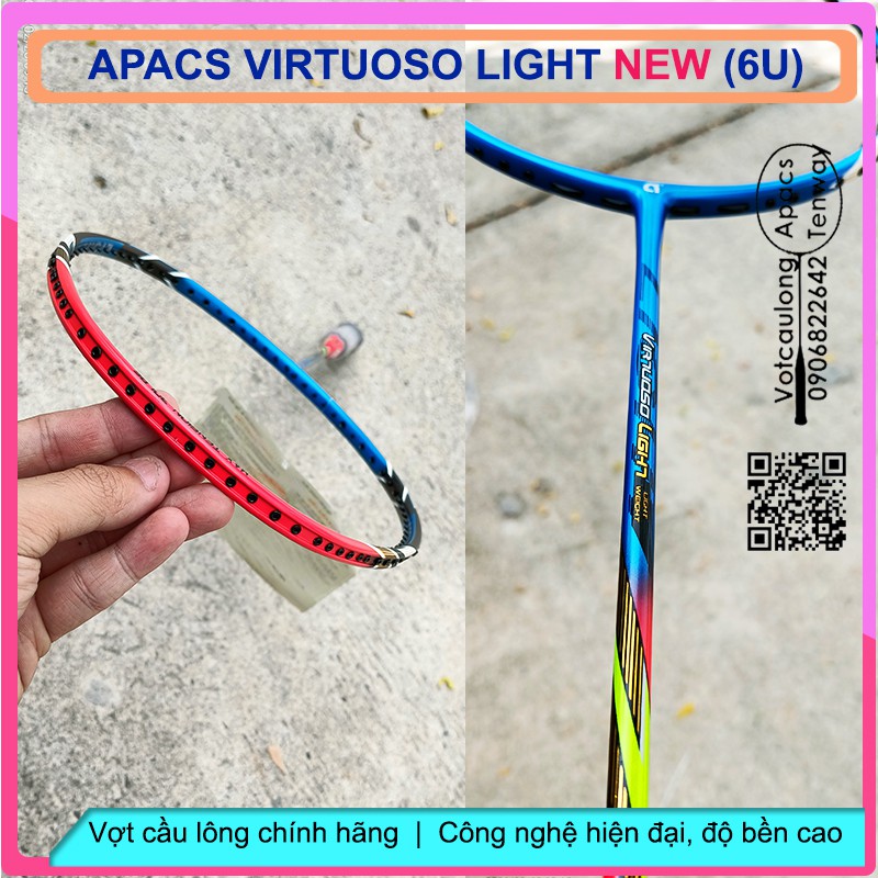 Vợt cầu lông Apacs Virtuoso Light - 6U (76gr) - nhẹ tựa lông hồng, màu sắc tươi trẻ