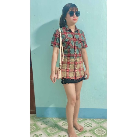 Áo sơ mi nam nữ bbr loang màu rách gấu 2 túi ngực kẻ sọc caro nhiều màu , chất liệu cotton không phai màu