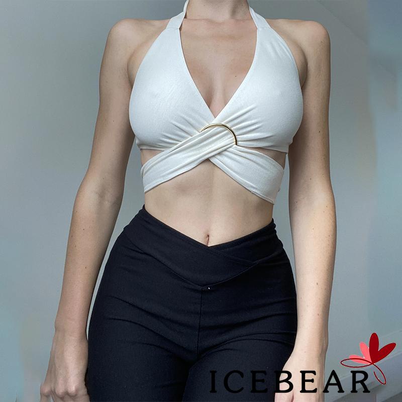 Áo croptop sát nách hở lưng màu sắc thời trang mùa hè quyến rũ cho nữ
