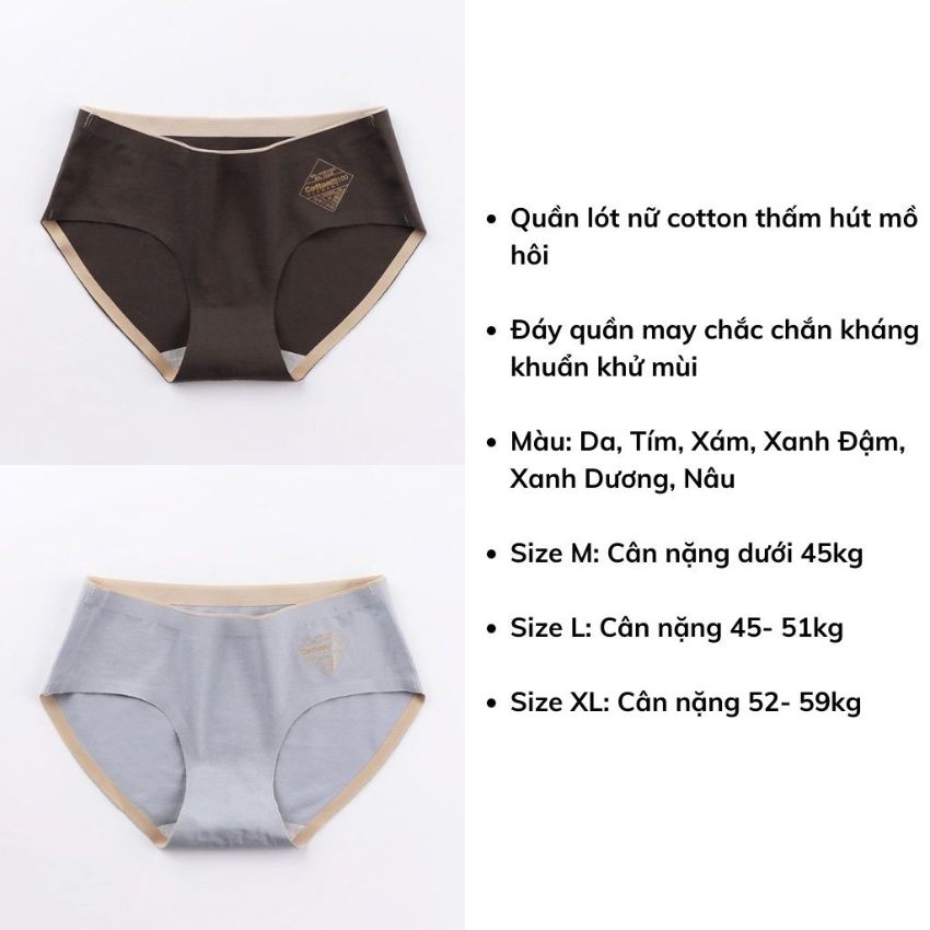 Quần lót nữ cotton ép không đường may kháng khuẩn nâng mông - L822