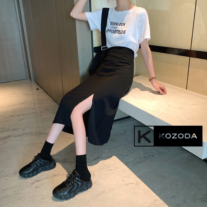 Chân váy xẻ tà 🍒 chân váy dài phong cách ulzzang kozoda cv7 | BigBuy360 - bigbuy360.vn