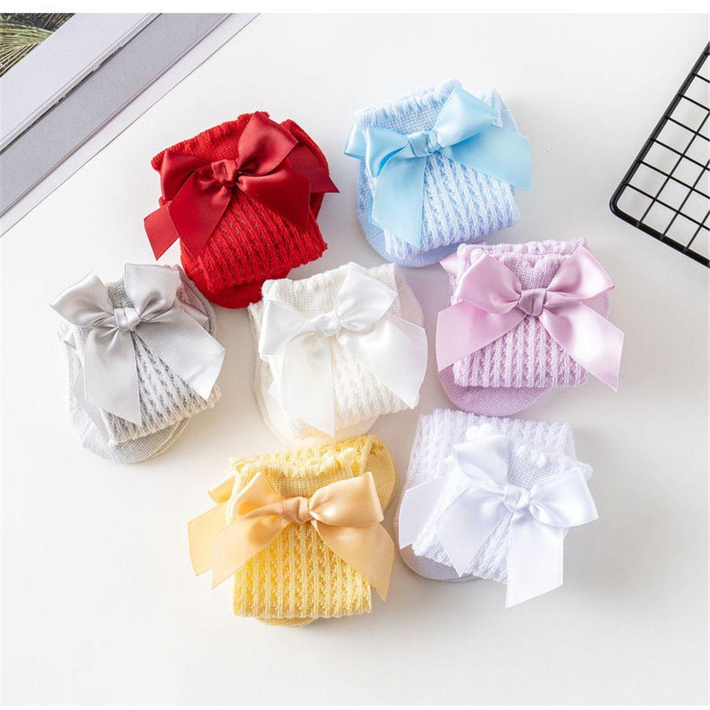 MIHAN1 Vớ Lưới Đính Nơ Mềm Mại Thoáng Khí Cho Bé Gái