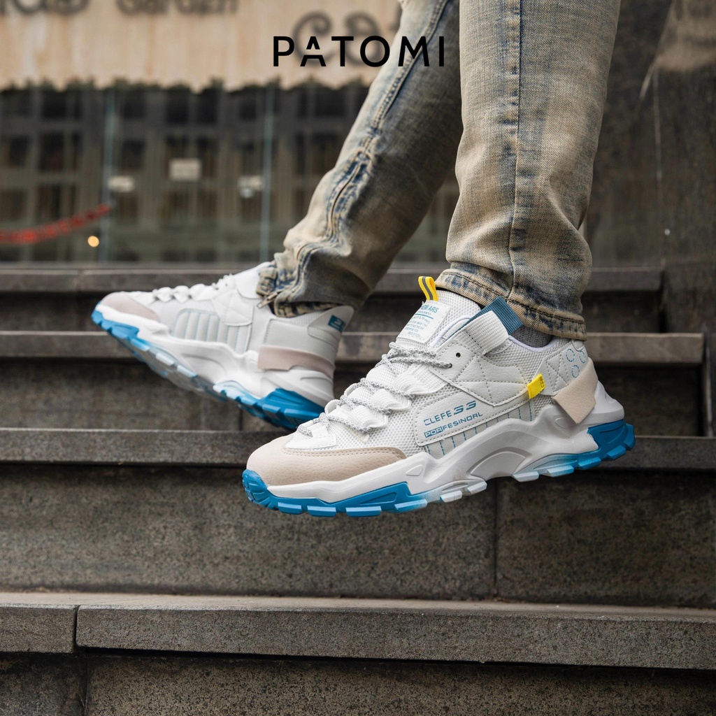 Giày thể thao nam tăng chiều cao chính hãng PATOMI, giày sneaker nam trắng xanh phong cách ulzzang Hàn quốc – G376