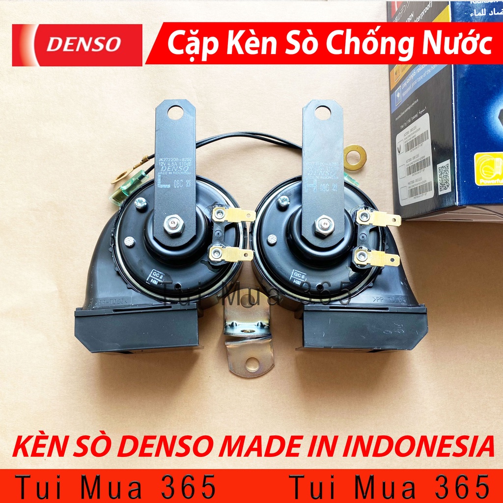 Combo Dây Mạch Relay và Kèn Sò Chống Nước Denso gắn cho xe máy ( có cầu chì )