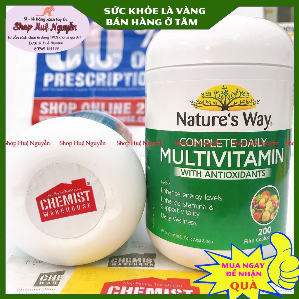 Vitamin Tổng Hợp [Úc] Nature’s Way Complete Daily Multivitamin- Tảo xoắn - 200 Viên