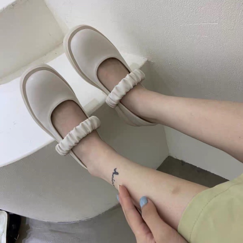 Giày búp bê quai chun nhún chất da