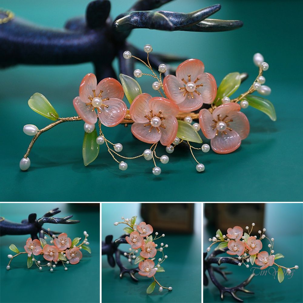 Kẹp tóc GETNOIVAS bằng hợp kim không gây dị ứng họa tiết hoa tráng men làm quà tặng giáng sinh / valentine cho bé gái