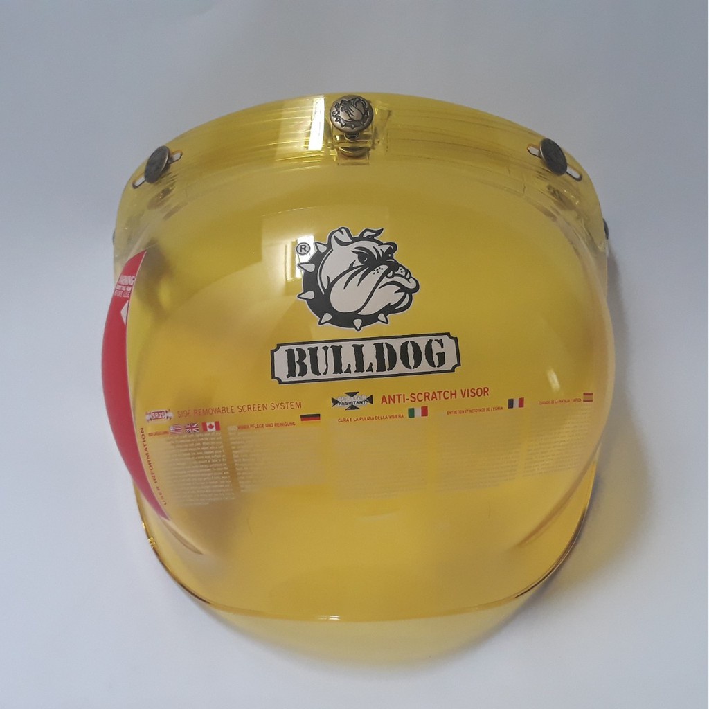Kính Bubble Bulldog gắn nón 3/4 (Vàng)