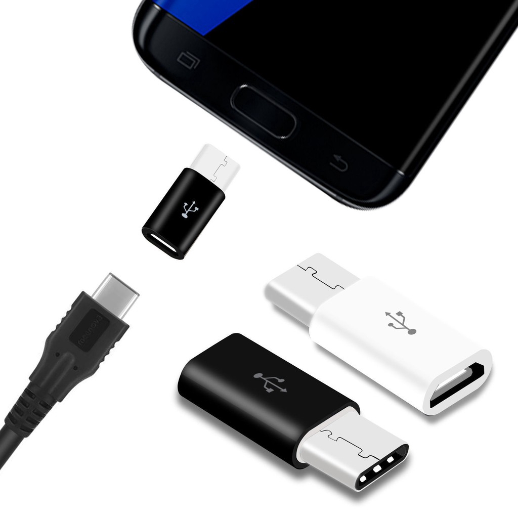 1X Đầu chuyển đổi cổng Micro USB sang type-C cho điện thoại Android