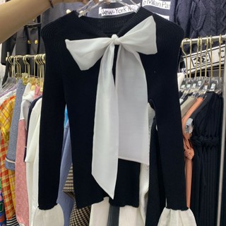 Áo len cổ nơ tiểu thư M21
