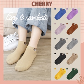 Tất cổ ngắn nữ sét 10 đôi gấu phong cách Hàn Quốc, vớ nữ chất liệu cotton thoáng mát