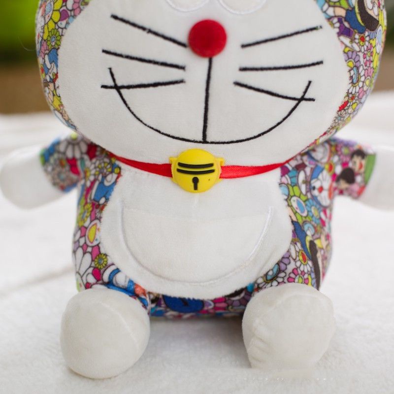 25cm Cartoon Doraemon Doll Plush Toy Sunflower Print Doraemon Doll Children'S Birthday Gift