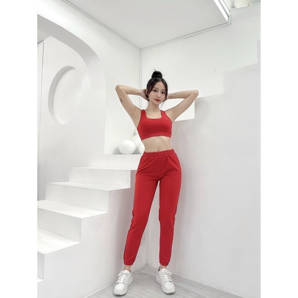 SET THUN LƯỚI LƯNG QUẨN JOGGER GYM,THỂ THAO,YOGA