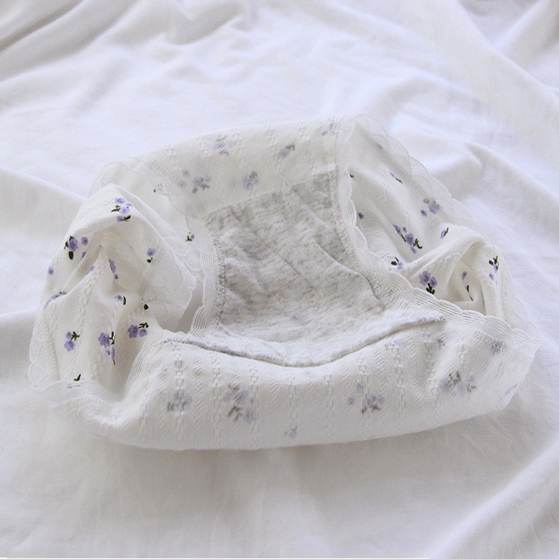 Quần Lót Nữ ❤️FREESHIP❤️ Quần Lót Nữ cotton viền ren họa tiết hoa lavender điệu đà quyến rũ mã A000 | BigBuy360 - bigbuy360.vn