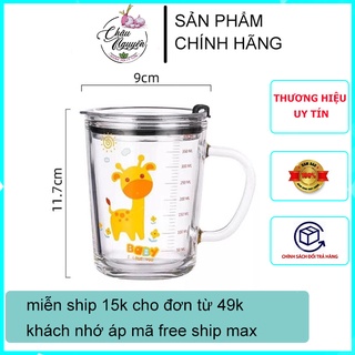 Cốc thuỷ tinh chia vạch ml có nắp chống đổ