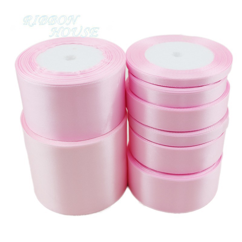 Cuộn dây ruy băng màu hồng dùng trang trí dài 22m đa năng