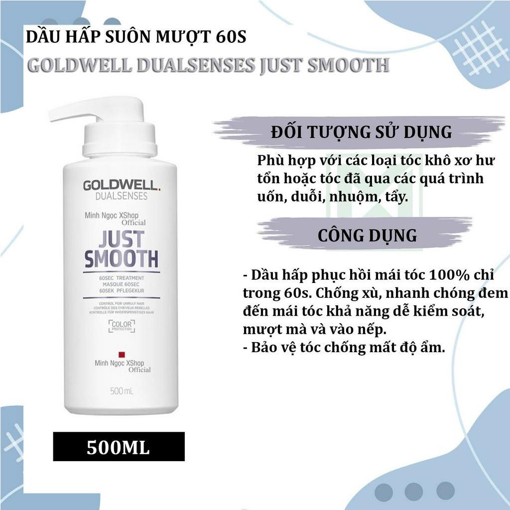 Dầu hấp tóc phục hồi, giữ màu, suôn mượt 60S Goldwell Dualsenses 500ML