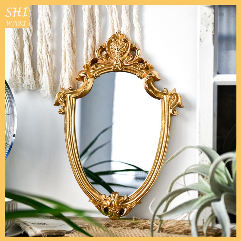 [In Stock]European Style Resin Hanging Wall Oval Mirror Home Nordic Decoration Mirror