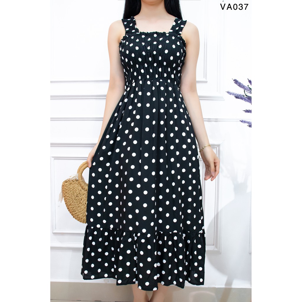 Váy 2 dây dáng suông đuôi cá eo bo thun - Đầm maxi đi biển đi lịch cao cấp -AMYRA VA037 | BigBuy360 - bigbuy360.vn