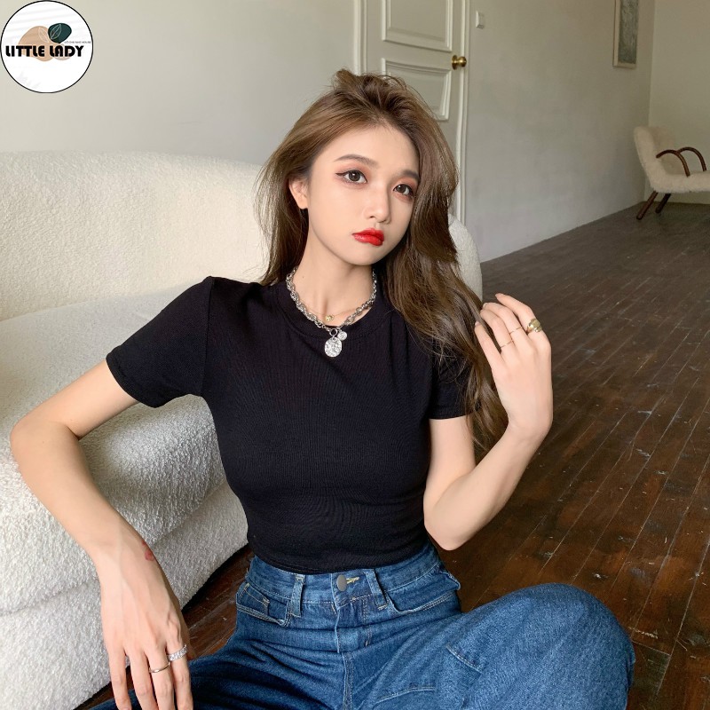 Áo Croptop Nữ Tay Ngắn Dáng Ôm Body Bigsize Dưới 80Kg Chất Thun Cotton "TN"