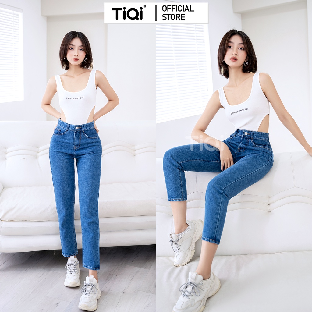 Quần baggy nữ lưng cao màu Đen Xám Xanh TiQi Jeans B1-77