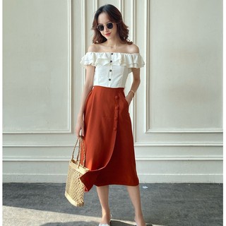 OLV - Chân váy Tangerine Button Midi Skirt