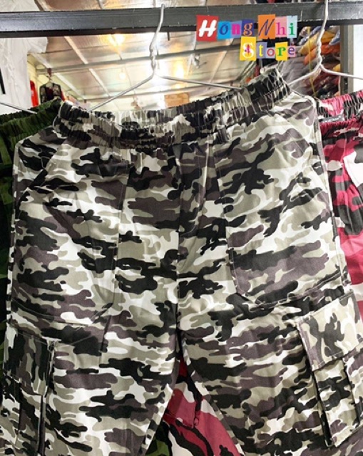 QUẦN JOGGER CAMO BOX PANT UNISEX MÀU TRẮNG ĐEN - QUẦN KAKI BO LAI LÍNH 2 TÚI -  MM