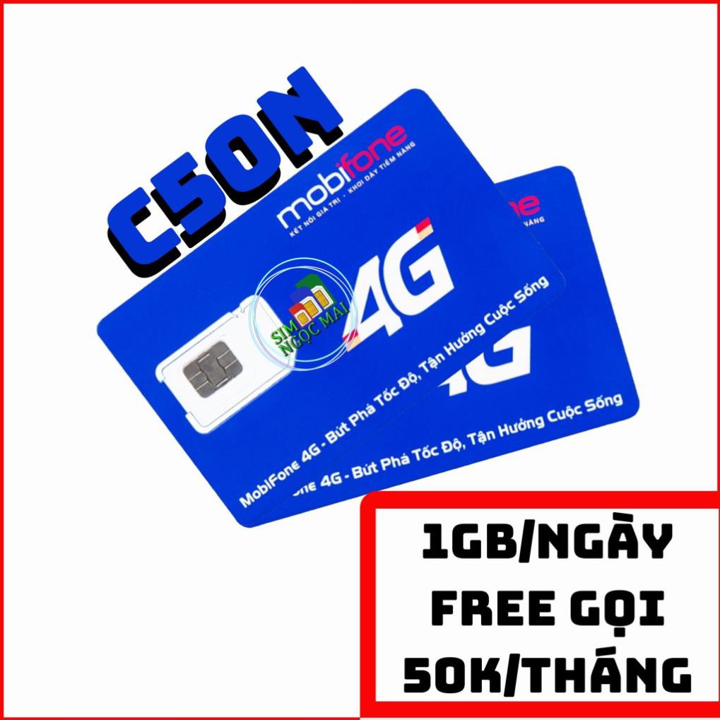 Sim 4G Mobifone C120 - C50N - 2gb/ngày - 60gb/tháng - data tốc độ cao - miễn phí gọi (giá khai trươn
