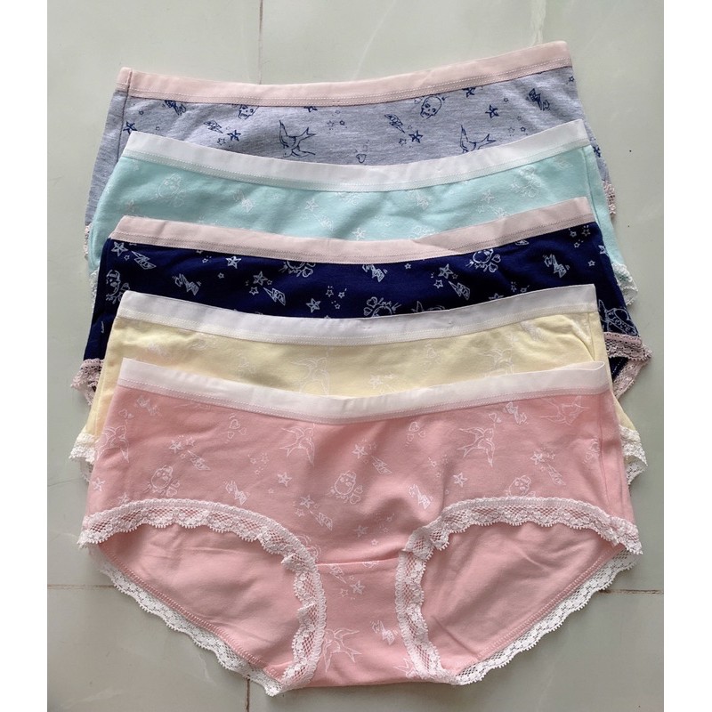 Quần lót nữ 100% cotton viền ren dễ thương | BigBuy360 - bigbuy360.vn