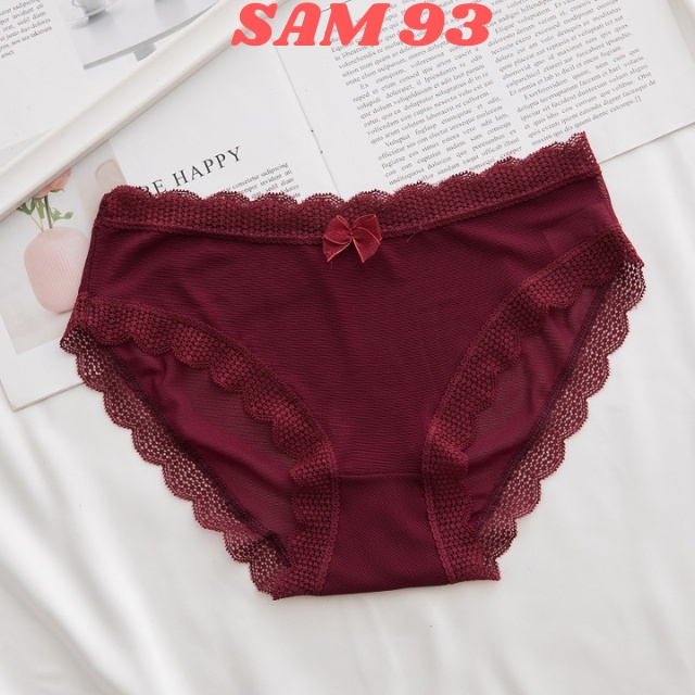 Quần Lót Ren Nữ Sexy Ôm Dáng Đính Nơ Quyến Rũ, Gợi Cảm 💖FREESHIP💖 Quần Chíp Nữ Cao Cấp Nhiều Màu Dễ Thương - SAM93 Q04