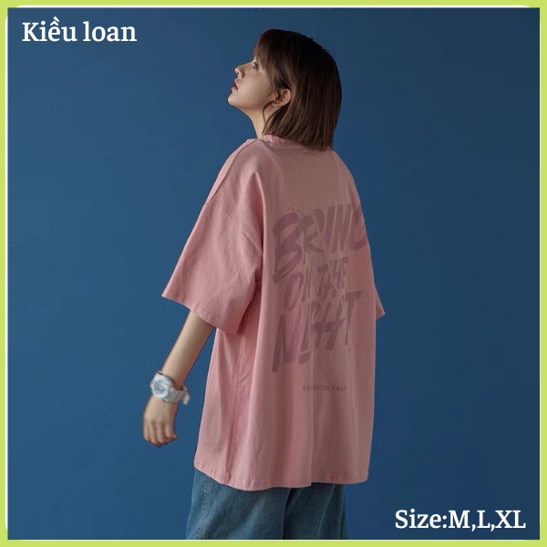  Áo thun tay lỡ from rộng [BRING ON THE NIGHT] Unisex