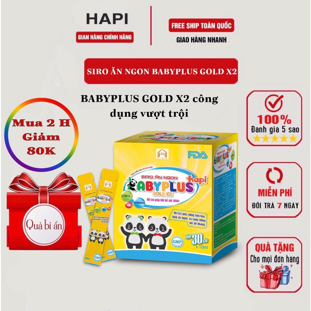 Babyplus - Siro Ăn Ngon, Hỗ Trợ Bé Ăn Ngon Ngủ Giỏi Tăng Cân Đều, Sức Đề Kháng Tốt, Cải ThiệnTáo Bón