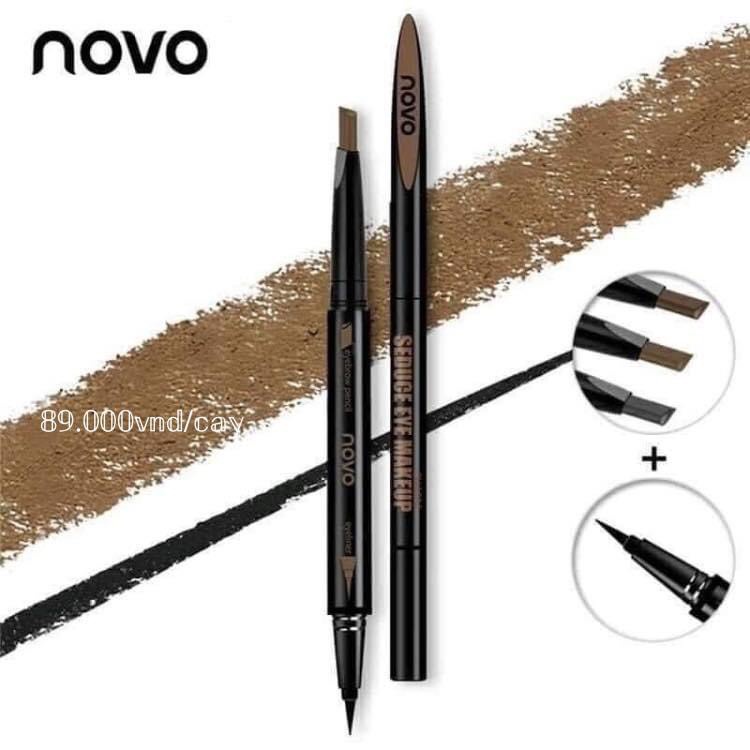 Bút Kẻ Mắt / Lông Mày Novo Hai Đầu Xoay Tự Động Chống Thấm Nước Và Mồ Hôi Không Nhòe