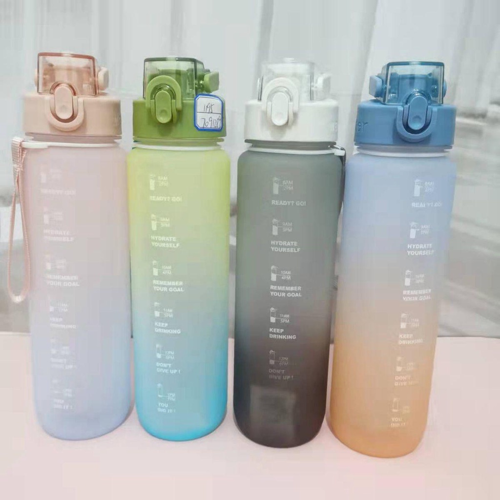 Bình Nước Nhựa Dung Tích Lớn Màu Sắc Gradient Độc Đáo