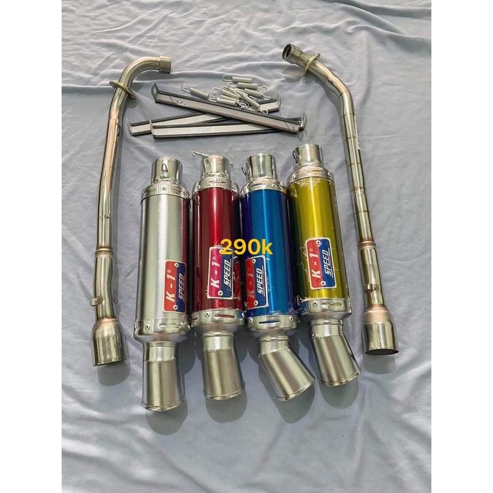 Full sét pô K1 kèm cổ 1 khúc lắp dòng xe Sirius , Wave , Cub , Dream...