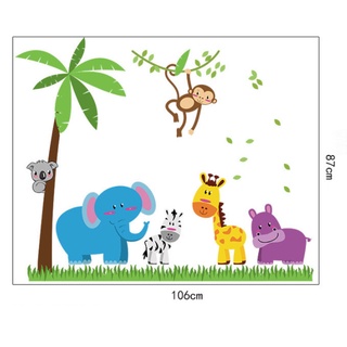 Decal dán tường Vườn thú xanh 02