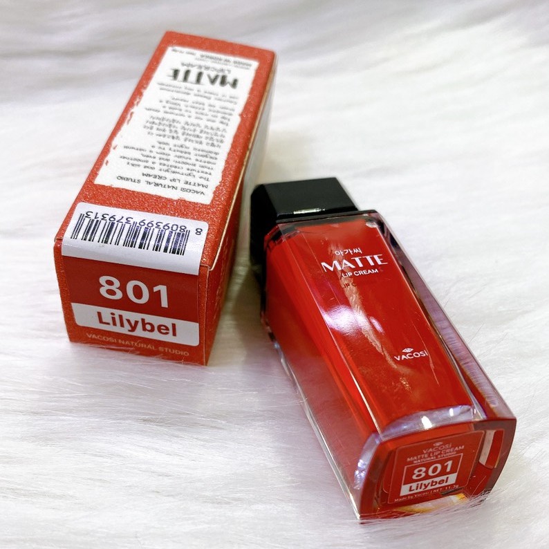 SON KEM MỊN LÌ VACOSI NATURAL STUDIO MATTE LIP CREAM #801: ĐỎ TƯƠI